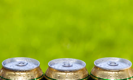 Metal beer can, unopened, alcohol and drink themeの写真素材