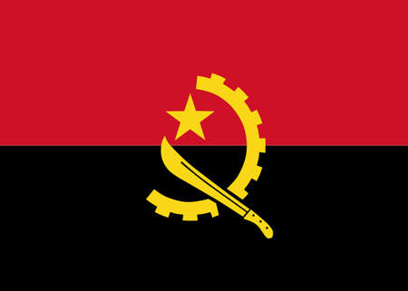 Clean flag of Angola, Africa, vector illustrationのイラスト素材