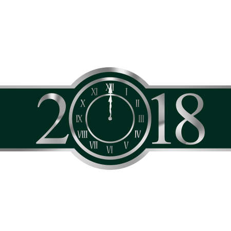 New year 2018 with clock instead number zeroの写真素材