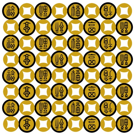 Gold Prosperity with Coinのイラスト素材