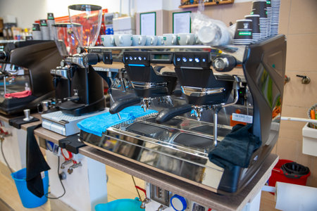 professional coffee beans espresso machineのeditorial素材