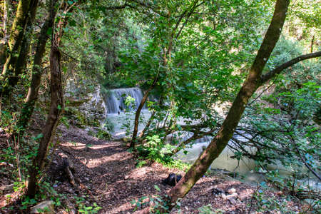 pisciarelle waterfall locality rocca Sanzenoneの写真素材