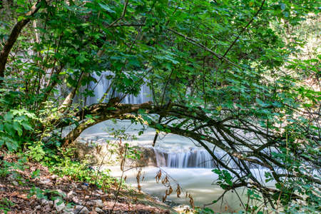 pisciarelle waterfall locality rocca Sanzenoneの写真素材