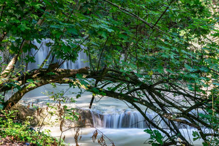 pisciarelle waterfall locality rocca Sanzenoneの写真素材