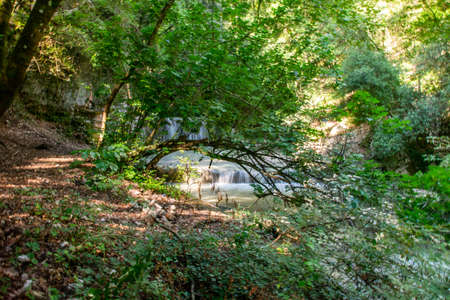 pisciarelle waterfall locality rocca Sanzenoneの写真素材