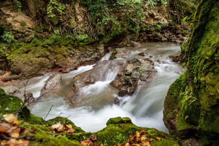 Ponte del Toro Marmore waterfall in Valnerina Umbriaの写真素材