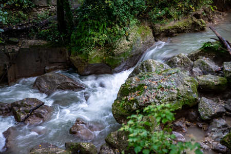 Ponte del Toro Marmore waterfall in Valnerina Umbriaの写真素材