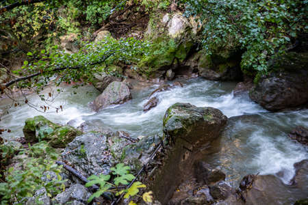 Ponte del Toro Marmore waterfall in Valnerina Umbriaの写真素材