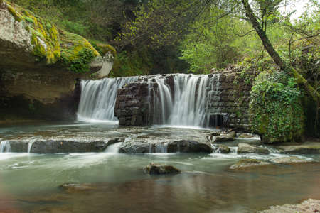 waterfalls torrent of soriano chia viterbo ditch castleの写真素材
