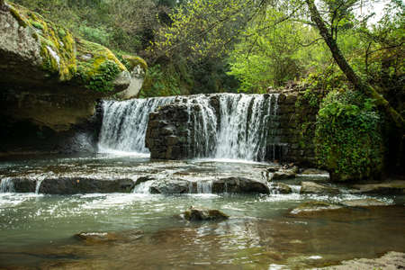 waterfalls torrent of soriano chia viterbo ditch castleの写真素材