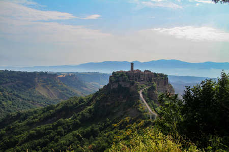village of Bagnoregio isolated village that can not be reached by car only on footの写真素材
