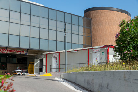 first aid of the santa maria hospital used as a covid 19のeditorial素材