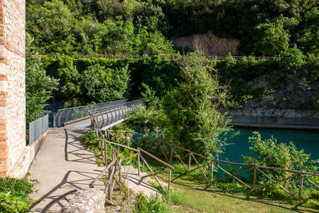 bridge across the stifome riverの写真素材