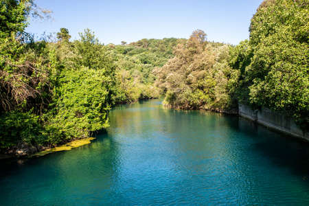 river characterized by blue waterの写真素材