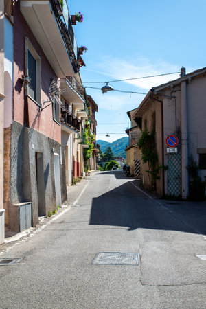 piediluco, italia 25 maggio 2020:main street in the country of piediluco in italyのeditorial素材