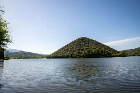 piediluco marmore lake in the province of terniの写真素材