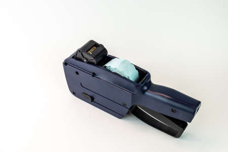 blue and black belt pricing machine