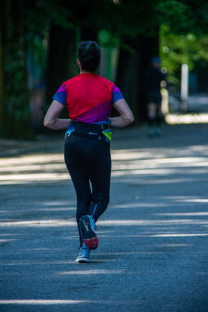 woman running at the park
