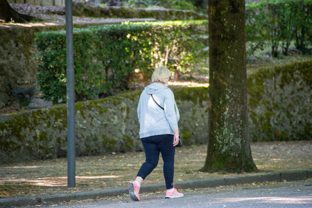 terni,italy june 01 2020 :women who exercise in the park in the morning