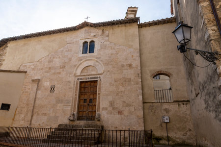 church inside the town of San Geminiのeditorial素材