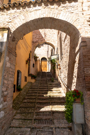 architecture in the alleys of the town of spelloのeditorial素材