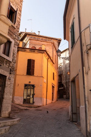 narni,italy june 29 2020 :architecture of buildings and alleys in the country of Narni on a sunny dayのeditorial素材