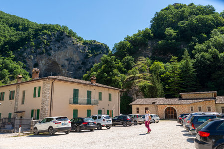 parking of rocca porena pese native of santa ritaのeditorial素材