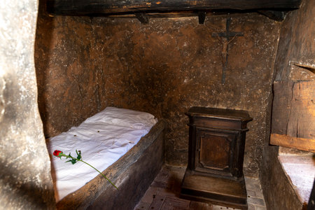 bedroom where santa rita was born in rocca porenaのeditorial素材