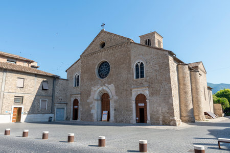 terni,italy july 10 2020:church of san francesco in the square in the center of terniのeditorial素材