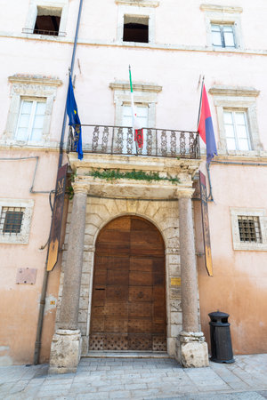assisi,italy july 11 2020 :old museum of assisi in the center of the townのeditorial素材