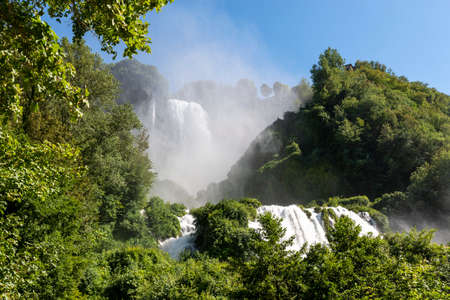 marmore waterfall the highest in europeの写真素材