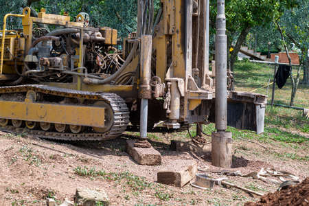 well auger during a jobの写真素材