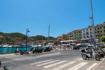 arrival point in porto santo stefano in summerの写真素材
