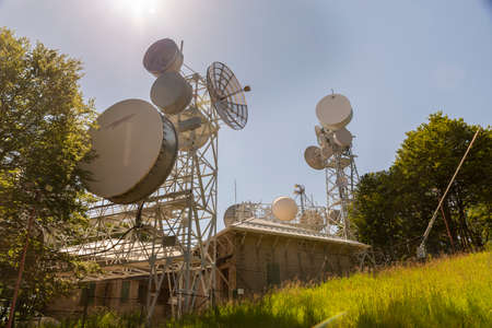 summit of mount amiata and the various repeaters placed themの写真素材
