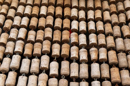 texture of rows of bottle corks