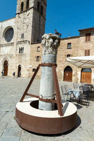 Farewell column placed as a monument in the square of Bevagnaの写真素材