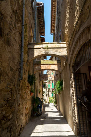 Architecture of streets and squares in the town of Bevagnaの写真素材