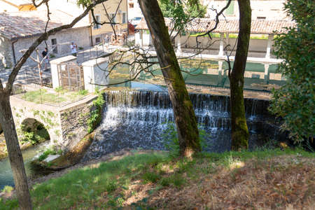 Waterfalls outside the city of Bevagnaの写真素材