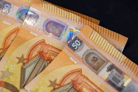 Detail of 50 euro banknotesの写真素材