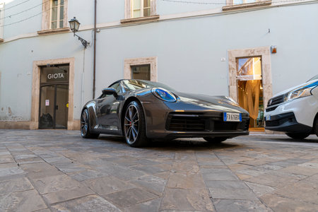 Porsche luxury sports car parkedのeditorial素材