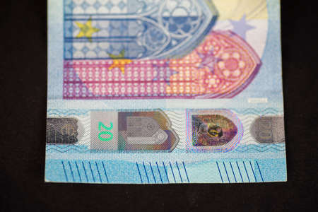 details of a 20 euro banknoteの写真素材