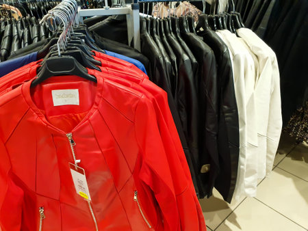 items of clothing displayed in the store during sales periodsのeditorial素材