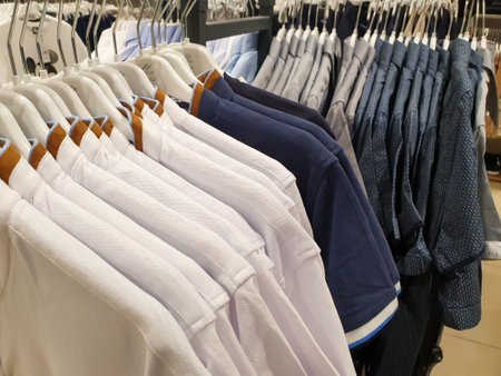 items of clothing displayed in the store during sales periodsのeditorial素材
