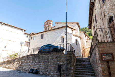 church of San Marziale in the town of Gubbioのeditorial素材