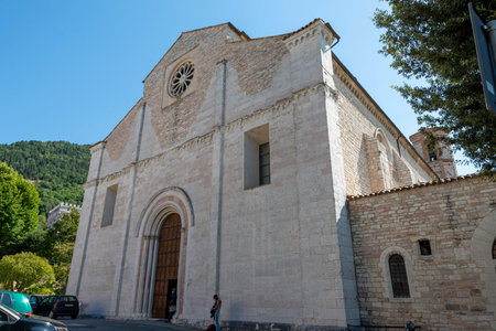 church of San Francesco in the town of Gubbioのeditorial素材