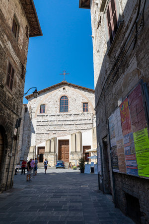 church of san domenico in the center of the town of Gubbioのeditorial素材