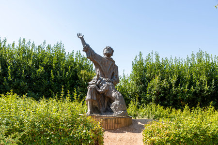 statue of San Francesco in the town of Gubbioのeditorial素材