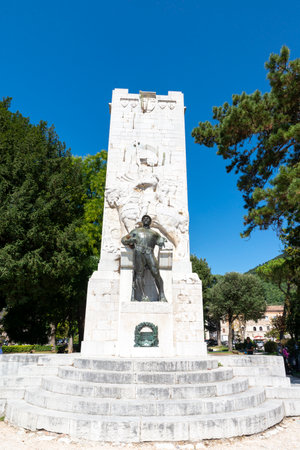 monument you fell in the square of the Forty Martyrs of Gubbioのeditorial素材