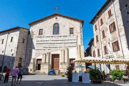 church of san domenico in the center of the town of Gubbioのeditorial素材