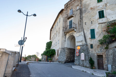 bell tower of the collegiate church of San NIcolo of Collescipoliのeditorial素材